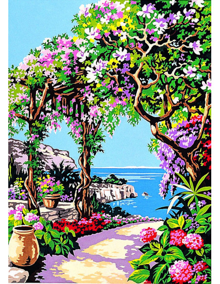 Canevas : 45x60 cm, cote d'azur