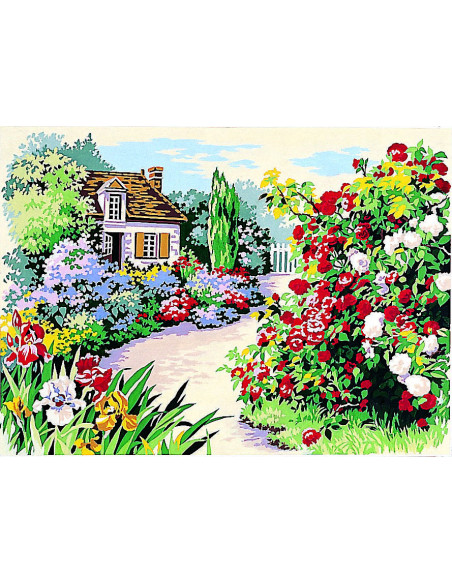 Canevas : 45x60 cm, aux roses