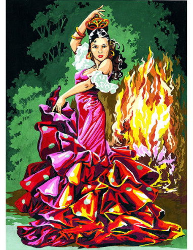 Canevas : 45x60 cm, Danse de nuit