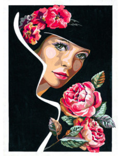 Canevas : 45x60 cm, L'odeur des rose