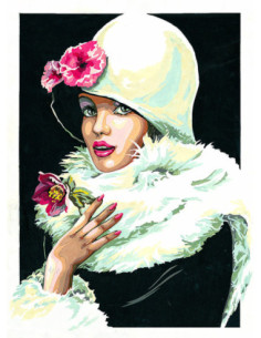 Canevas : 45x60 cm, La rose de noël