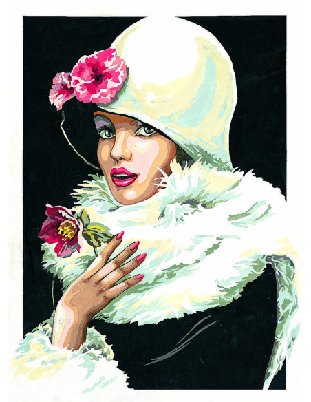 Canevas : 45x60 cm, La rose de noël