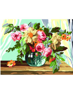 Canevas : 45x60 cm, Bouquet