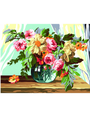 Canevas : 45x60 cm, Bouquet