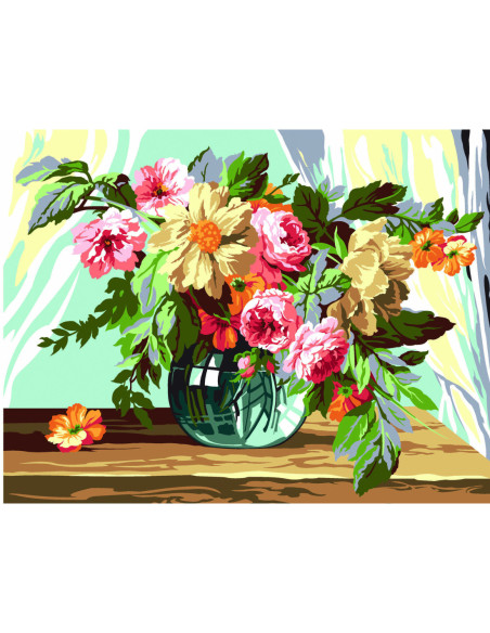 Canevas : 45x60 cm, Bouquet