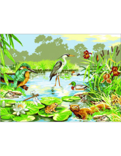 Canevas : 45x60 cm, La vie des marais
