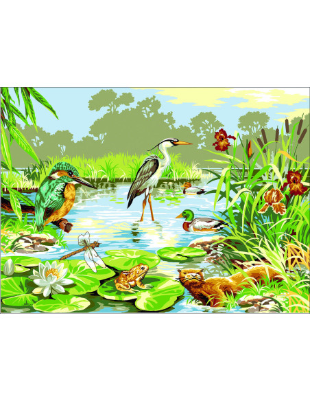 Canevas : 45x60 cm, La vie des marais