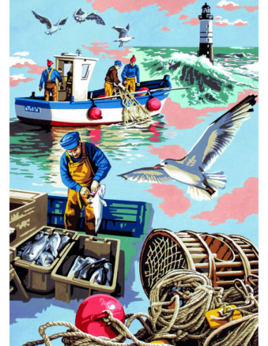 Canevas : 45x60 cm, Carnet/marin pécheur