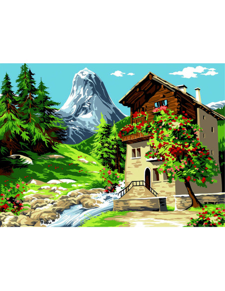 Canevas : 45x60 cm, Les cimes