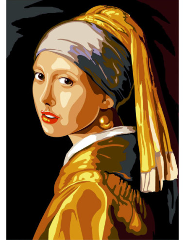 Canevas : 45x60 cm, La jeune fille a la perle