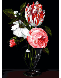 Canevas : 45x60 cm, Le vase de verre