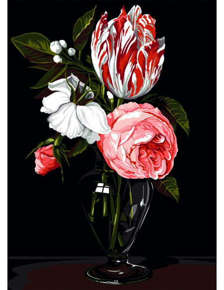 Canevas : 45x60 cm, Le vase de verre