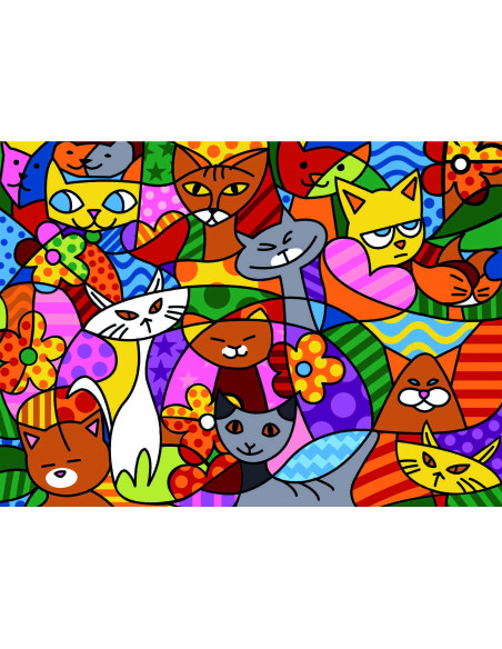 Canevas : 45x60 cm, color cats