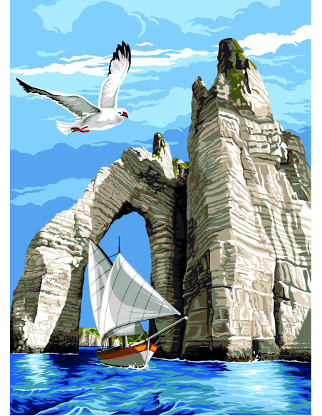 Canevas : 45x60 cm, Voile d'Etretat