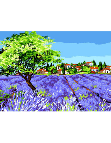 Canevas : 45x60 cm, L'olivier du village