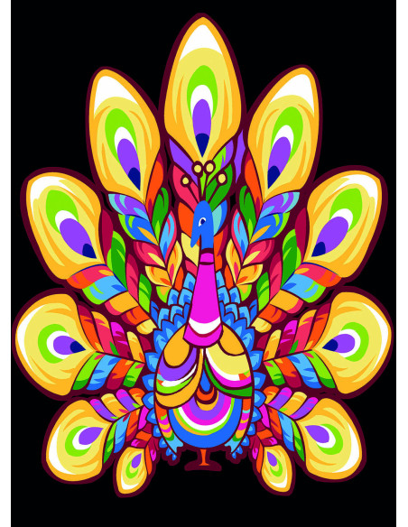 Canevas : 45x60 cm, Paon