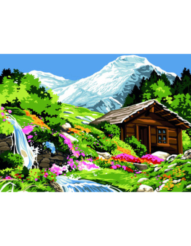 Canevas : 45x60 cm, La petite cascade