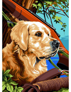 Canevas : 45x60 cm, N17-pose de chasse