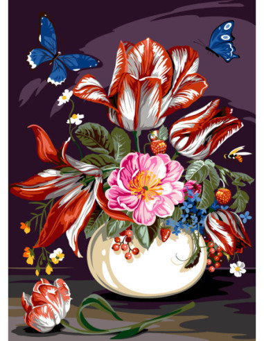 Canevas : 45x60 cm, N18 - bouquet vivant