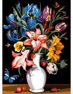 Canevas : 45x60 cm, N18 - fleurs et fruits