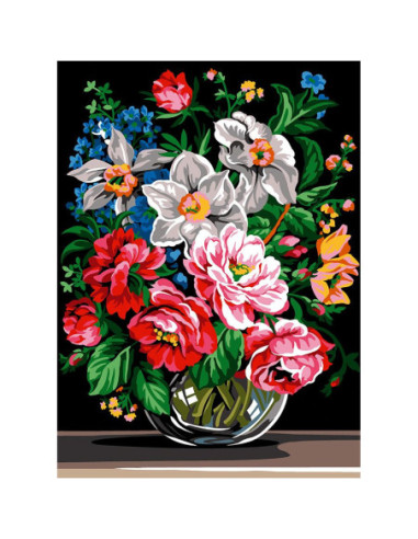 Canevas : 45x60 cm, N19 - bouquet de fleurs