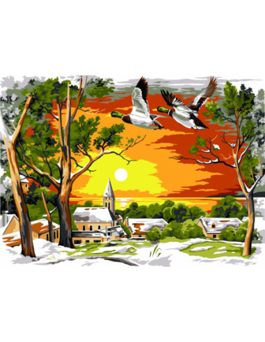 Canevas : 45x60 cm, N18 - la fonte des neiges