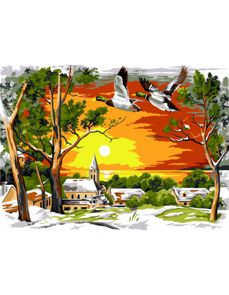 Canevas : 45x60 cm, N18 - la fonte des neiges