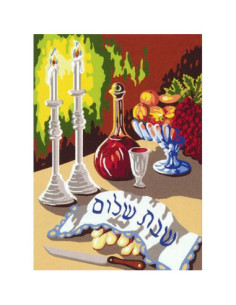 Canevas : 45x60 cm, Hc23 - shabat Shalom