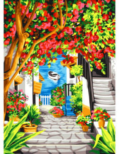 Canevas : 45x60 cm, N19 - descente vers la mer