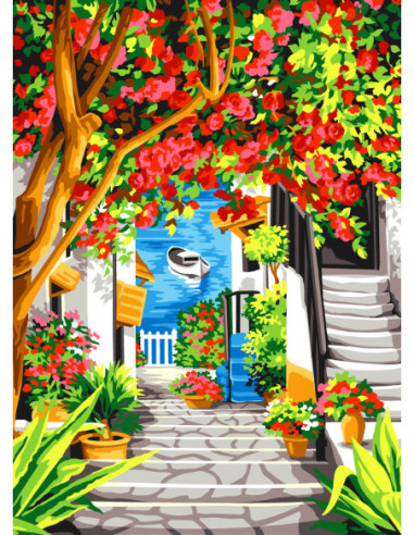 Canevas : 45x60 cm, N19 - descente vers la mer