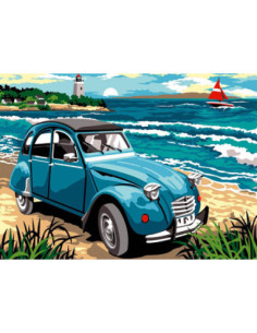 Canevas : 45x60 cm, N19 - pause sur le sable