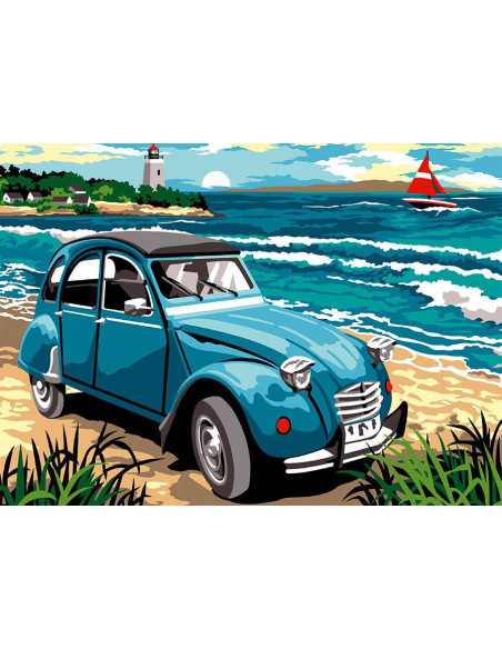 Canevas : 45x60 cm, N19 - pause sur le sable