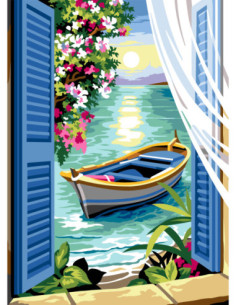 Canevas : 45x60 cm, N19 - de la fenêtre