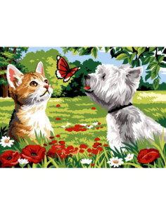 Canevas : 45x60 cm, N21 - au passage du papillon