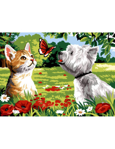 Canevas : 45x60 cm, N21 - au passage du papillon