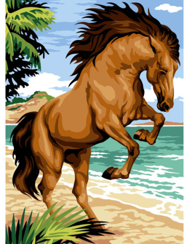 Canevas : 45x60 cm, N21 - cheval cabre