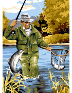 Canevas : 45x60 cm, N23 - pêche