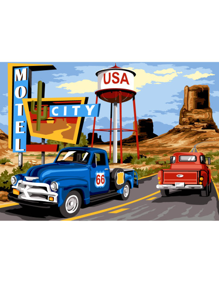 Canevas : 45x60 cm, N22 - motel 66