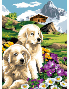 Canevas : 45x60 cm, N22 - les gardiens de la montagne