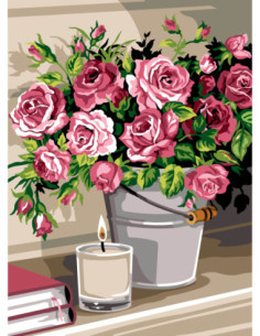 Canevas : 45x60 cm, N23 - bouquet vintage