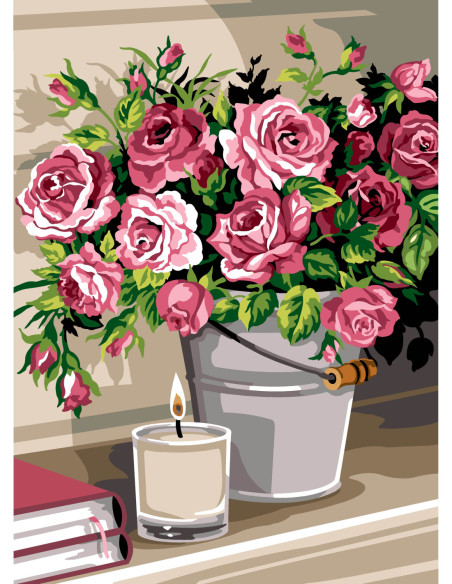 Canevas : 45x60 cm, N23 - bouquet vintage