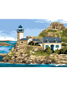 Canevas : 45x60 cm, N23 - les roches de bretagne