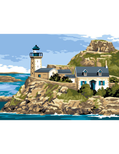 Canevas : 45x60 cm, N23 - les roches de bretagne