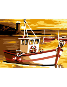 Canevas : 45x60 cm, N23 - pêche nocturne