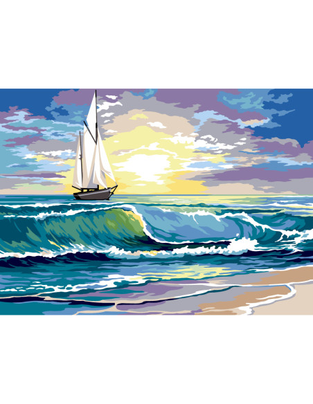 Canevas : 45x60 cm, N23 - au delà de la vague