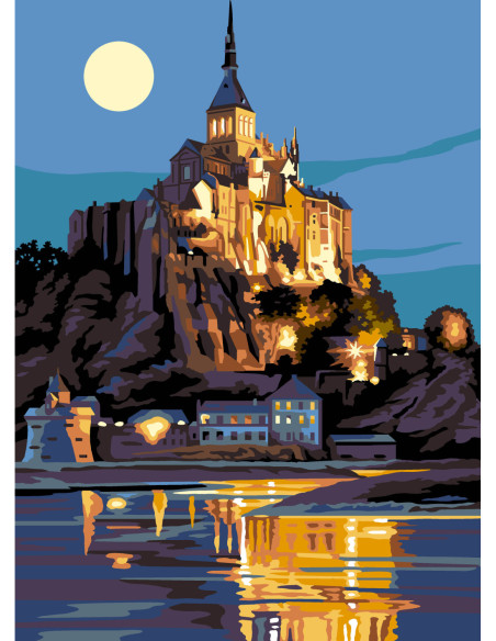 Canevas : 45x60 cm, N23 - mont saint michel