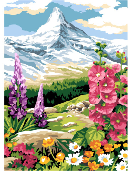 Canevas : 45x60 cm, N23 - pic montagneux