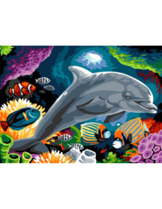 Canevas : 45x60 cm, N23 - cœur océan