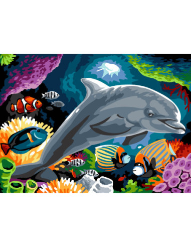 Canevas : 45x60 cm, N23 - cœur océan