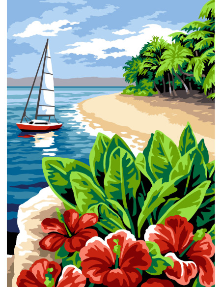 Canevas : 45x60 cm, N24 - abord de l'île
